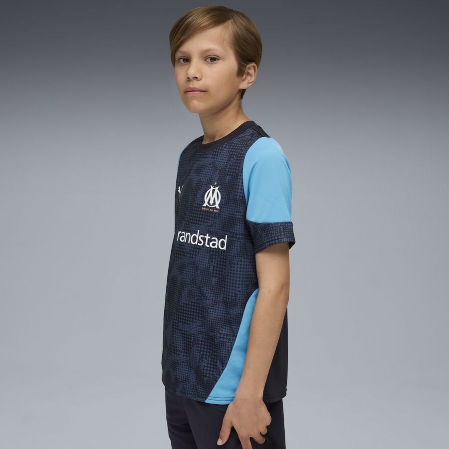 Marseille Training T-Shirt - New Navy/Bleu Azur Kids-SoccerKits Hub | Buy Soccer Jerseys Online